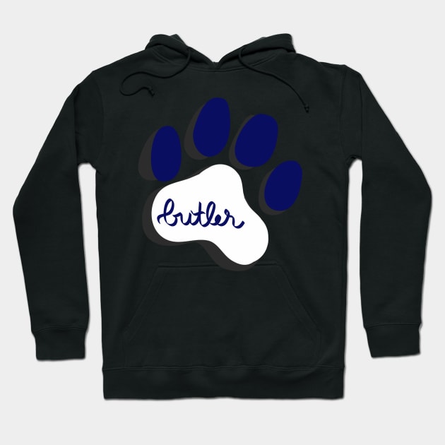 Butler Bulldogs Paw Print Hoodie by turbo-swift